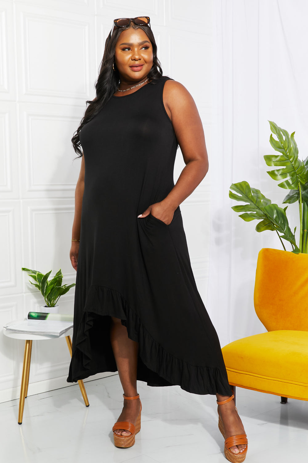 Heimish So Tempting Full Size High-Low Ruffled Maxi Dress