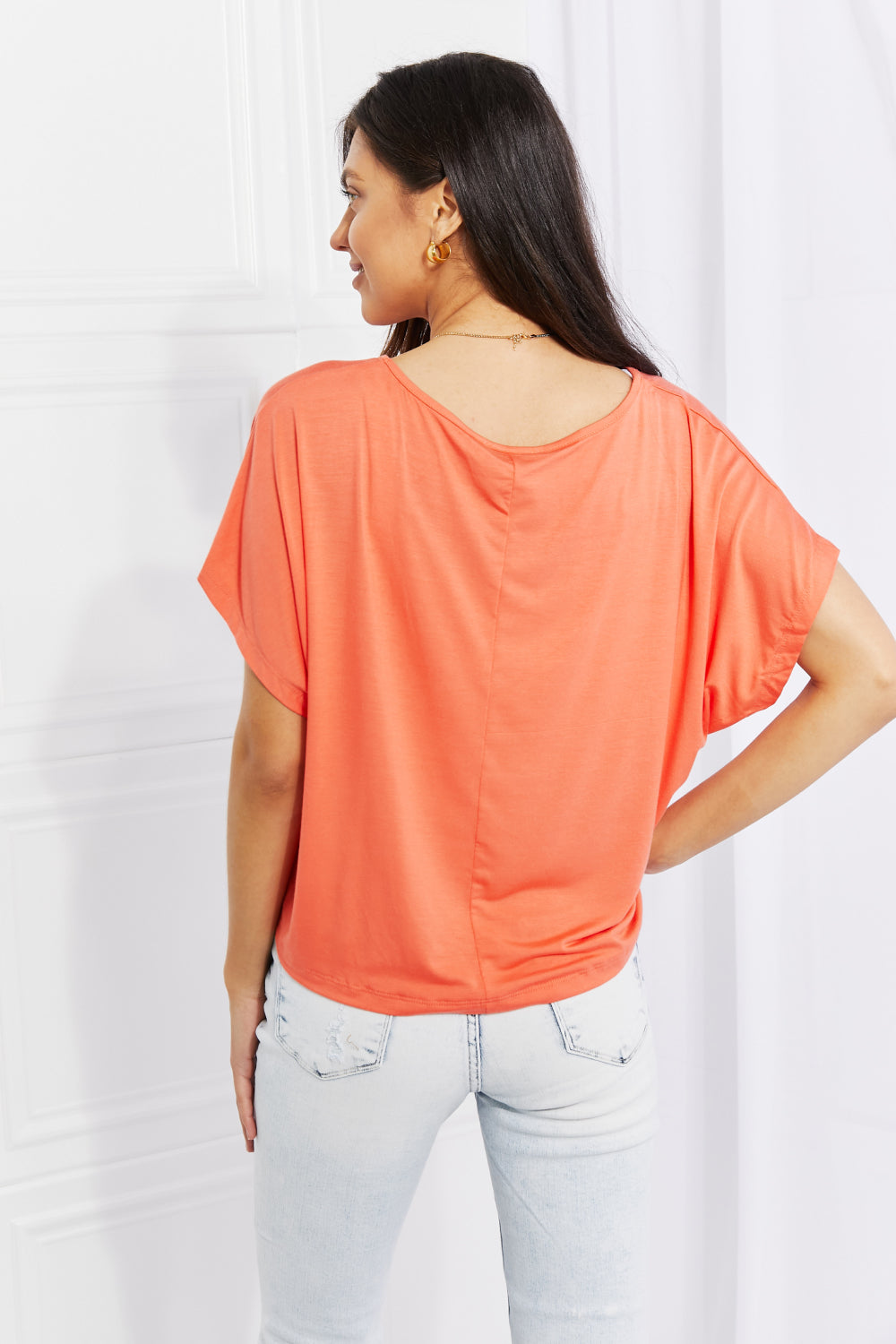 White Birch Full Size Just Peachy Tied Top