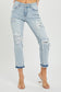 RISEN Mid-Rise Sequin Patched Jeans