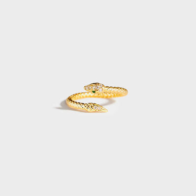 Snake Shape 18K Gold-Plated Bypass Ring