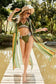 Mixed Print Drawstring Waist Side Split Cover-Up
