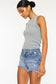 Kancan Distressed Raw Hem Denim Shorts